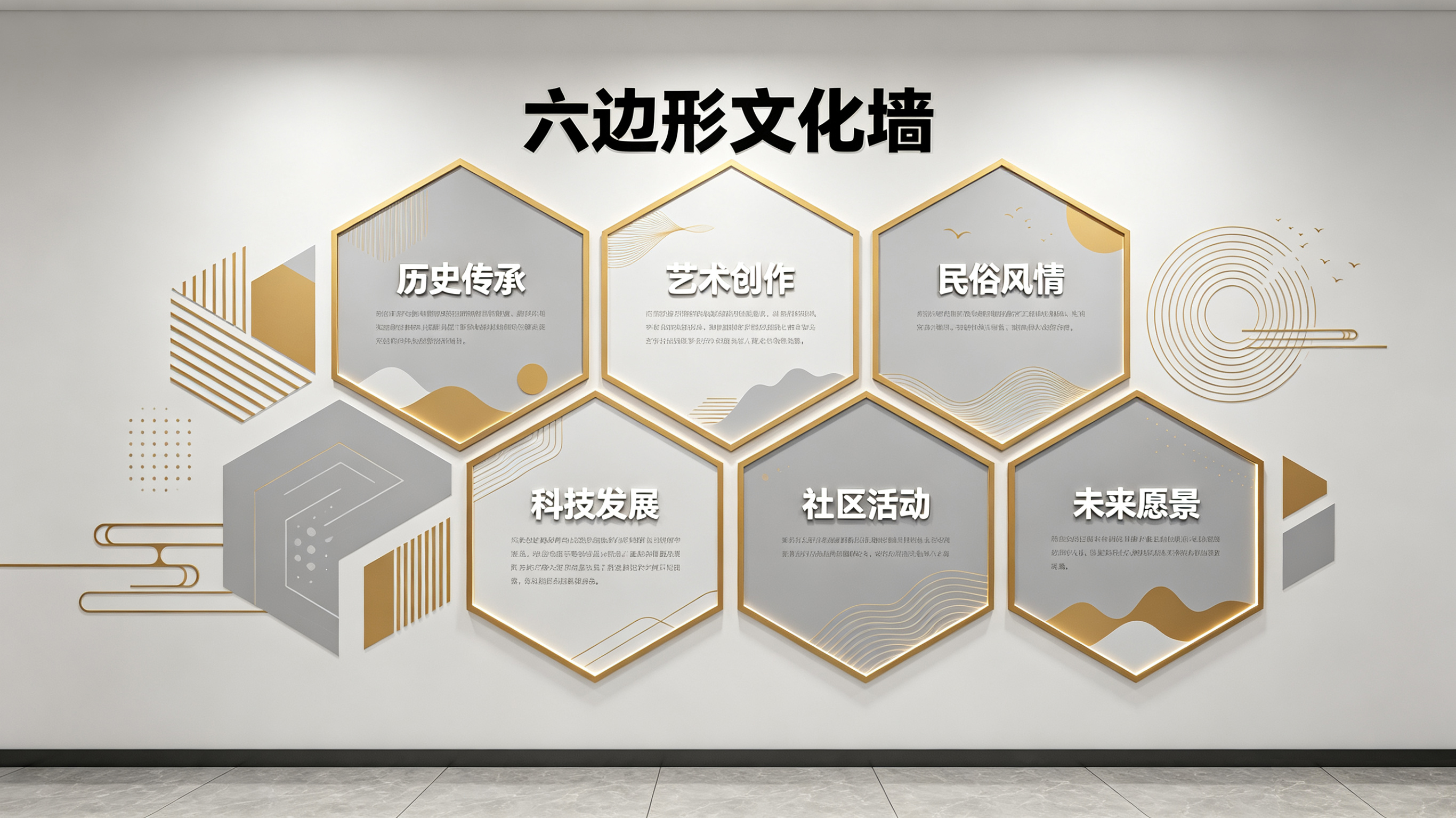 永嘉企业文化墙 | 六边形信息美学